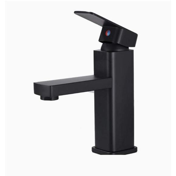 Matte Black Bathroom Faucet Single Hole, Single Handle Bathroom Faucet Modern - Picture 1 of 4